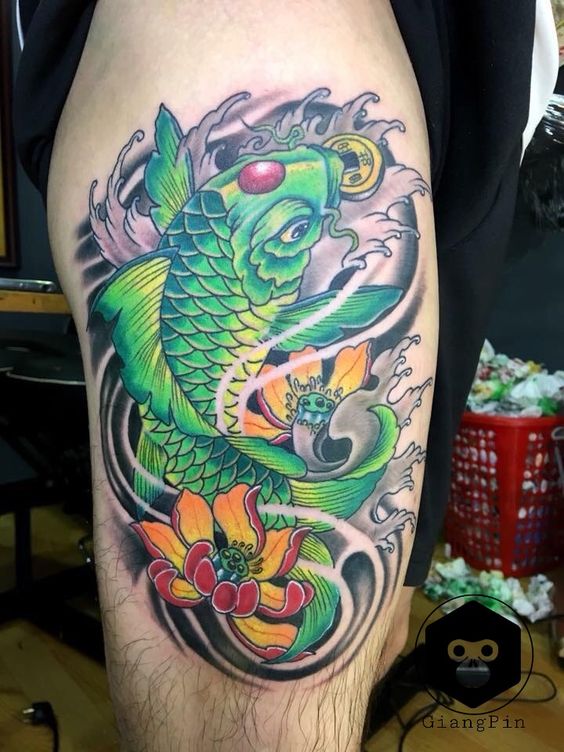 Top 99+ mẫu hình xăm cá chép ngậm đồng tiền đẹp - Genztattoo