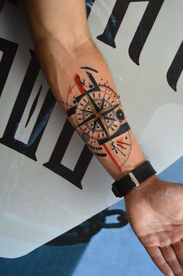 Mẫu hình xăm la bàn trên cánh tay Top 400+ hình xăm cẳng tay cho nam nữ được chọn lọc - Genztattoo