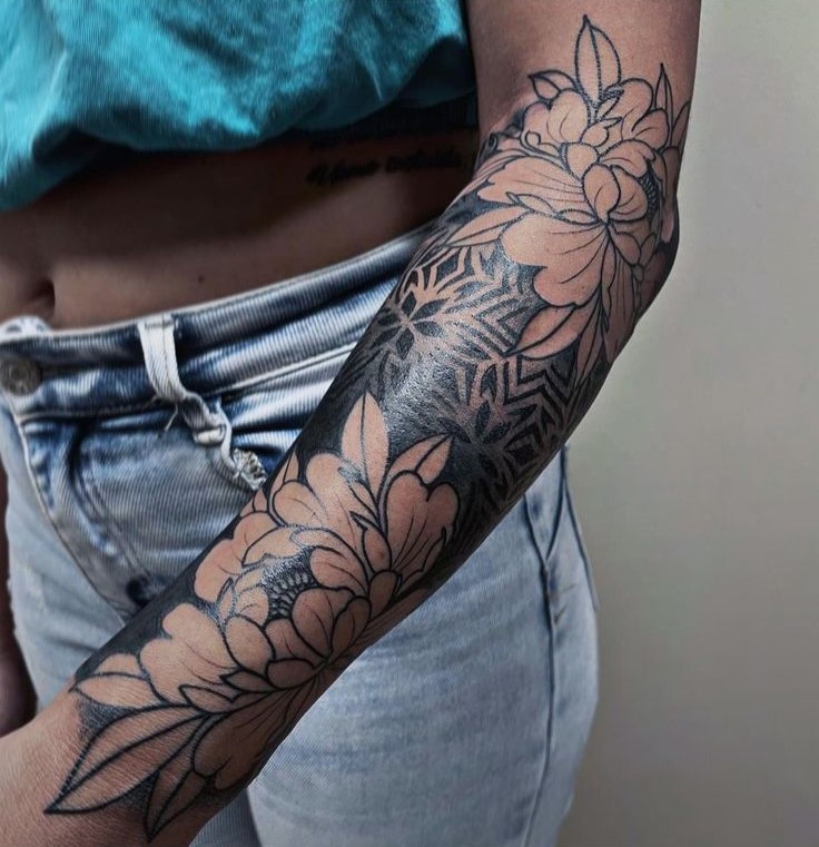 Hình xăm hoa toàn bộ cẳng tay Top 400+ hình xăm cẳng tay cho nam nữ được chọn lọc - Genztattoo