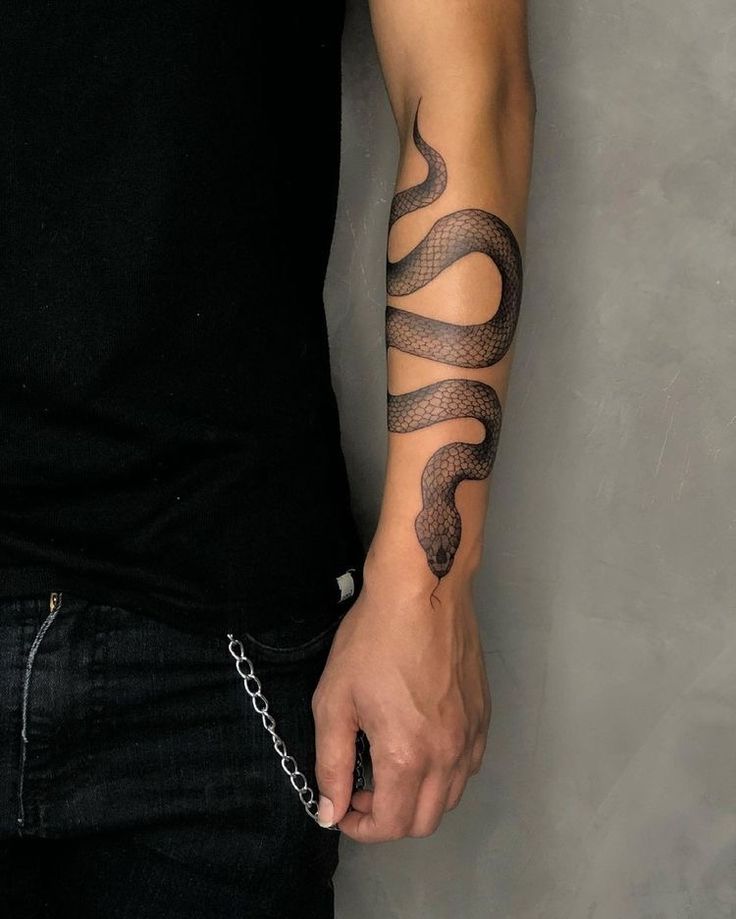 hình xăm con rắn ở bắp tay Top 400+ hình xăm cẳng tay cho nam nữ được chọn lọc - Genztattoo