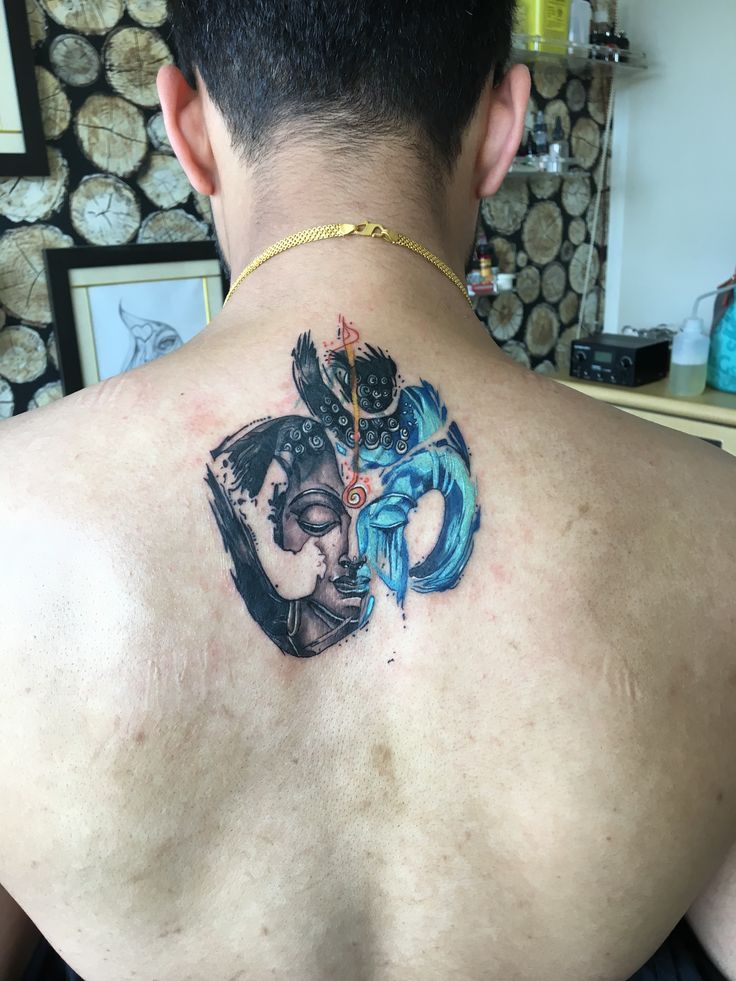 Hình xăm tiếng Phạn với màu sắc cực ngầu tattoo chữ phạn màu sắc siêu ngầu