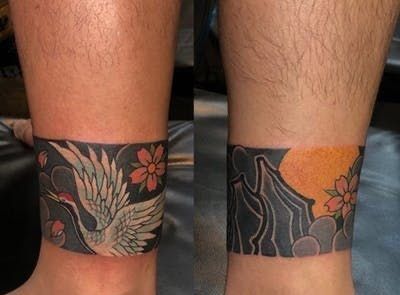 Sự kết hợp giữa hình xăm động vật và phong cảnh Kết hợp giữa hình xăm động vật và phong cảnh