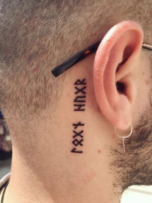 Mẫu hình xăm chữ rune cổ sau tai Top 777+ hình xăm cổ ngữ rune độc lạ và ấn tượng - Genztattoo