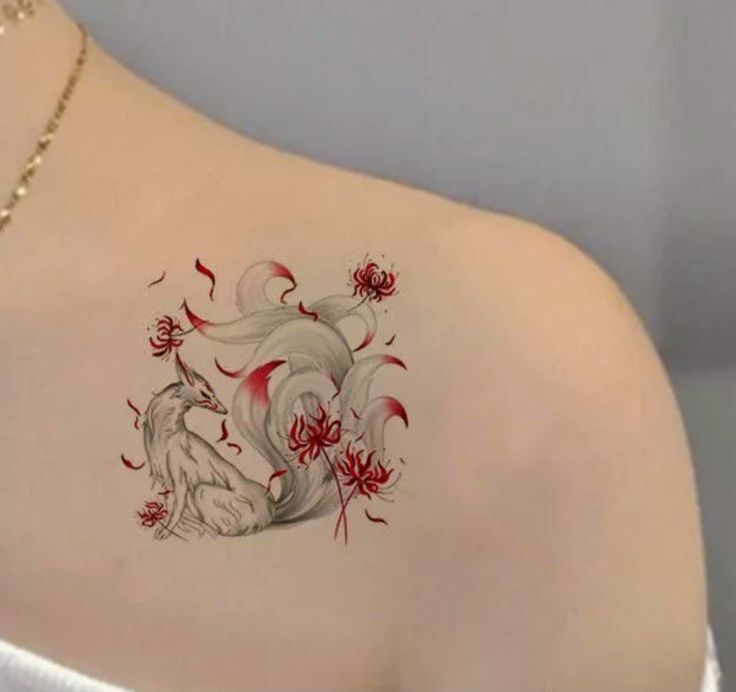 hình xăm cửu vĩ hồ mini đẹp