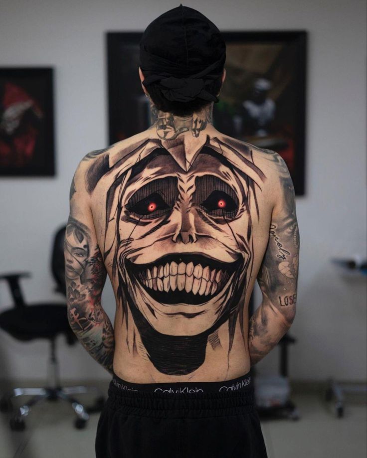hình xăm mặt quỷ kín lưng hình tattoo mặt quỷ full kín lưng