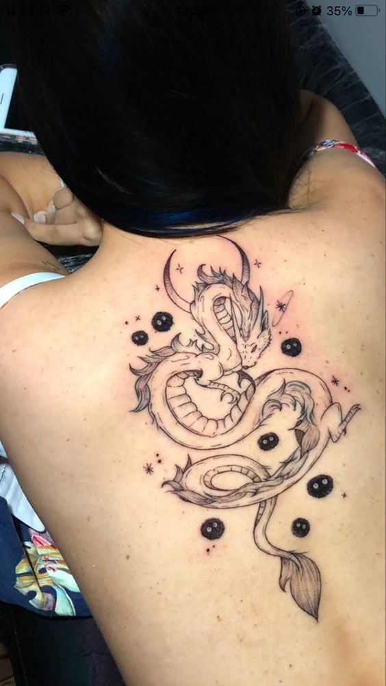 Hình xăm rồng Haku và bồ hóng ở lưng hình xăm rồng haku và bồ hóng ở lưng
