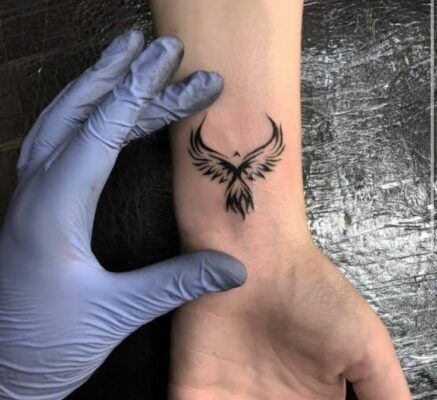 Thiết kế hình xăm cổ tay đại bàng mini mẫu tattoo cổ tay hình chim đại bàng mini