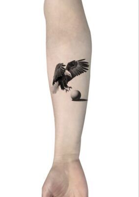 Thiết kế hình xăm đại bàng ở tay thật hấp dẫn cuốn hút với mẫu tattoo đại bàng xăm trên tay