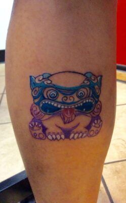 ý tưởng tattoo đầu lân mini siêu ngộ nghĩnh
