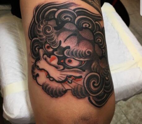 ý tưởng tattoo đầu lân cho nam cá tính