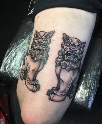 phong cách tattoo siêu chân thực mẫu kỳ lân