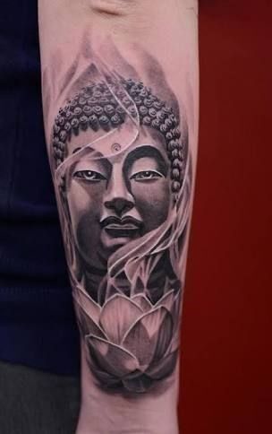 mẫu tattoo thể hiện sự thanh tịnh Phật giáo