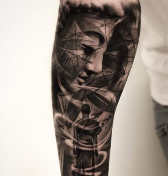 mẫu tattoo Phật giáo cực nghệ thuật