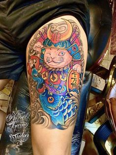 150 hình xăm mèo thần tài samurai Thu hút tài lọc mạnh - Genztattoo