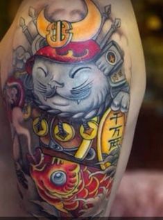 150 hình xăm mèo thần tài samurai Thu hút tài lọc mạnh - Genztattoo
