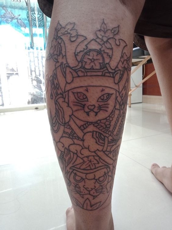 150 hình xăm mèo thần tài samurai Thu hút tài lọc mạnh - Genztattoo