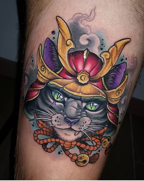 150 hình xăm mèo thần tài samurai Thu hút tài lọc mạnh - Genztattoo