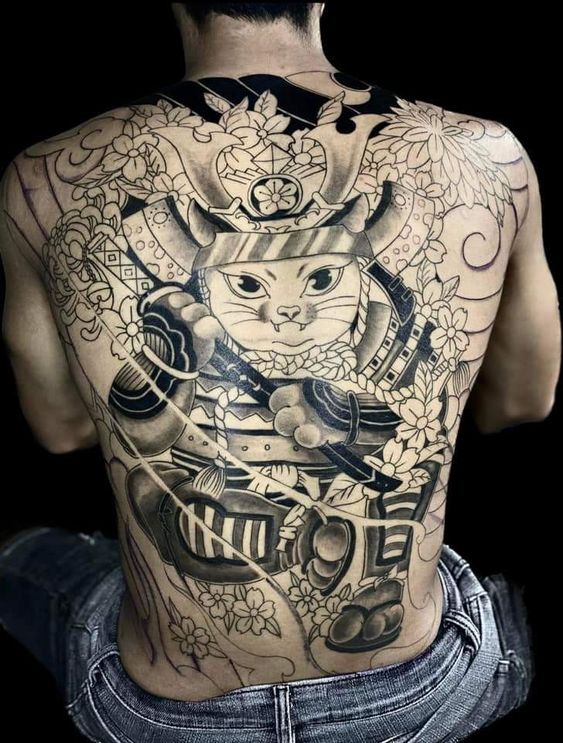 150 hình xăm mèo thần tài samurai Thu hút tài lọc mạnh - Genztattoo