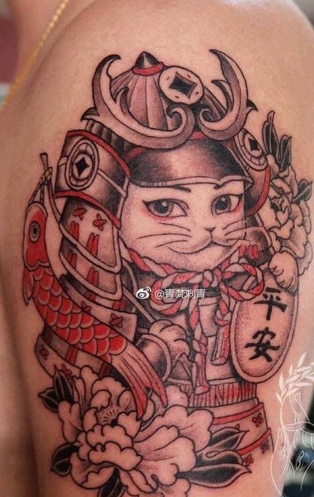 150 hình xăm mèo thần tài samurai Thu hút tài lọc mạnh - Genztattoo
