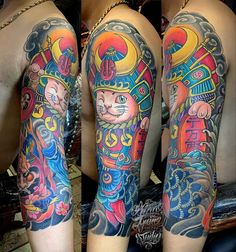 150 hình xăm mèo thần tài samurai Thu hút tài lọc mạnh - Genztattoo