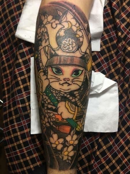 150 hình xăm mèo thần tài samurai Thu hút tài lọc mạnh - Genztattoo