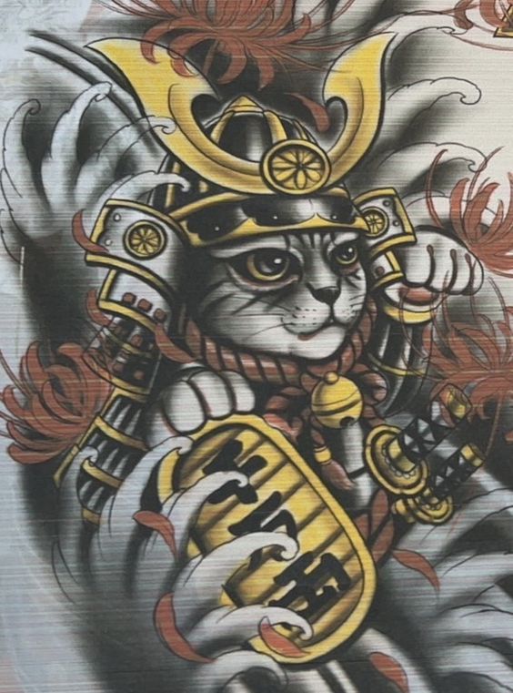 150 hình xăm mèo thần tài samurai Thu hút tài lọc mạnh - Genztattoo