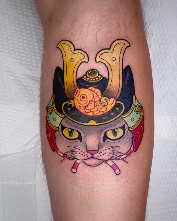 150 hình xăm mèo thần tài samurai Thu hút tài lọc mạnh - Genztattoo