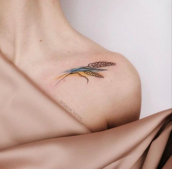 hình xăm hoa gạo vàng mini đẹp hình xăm bông lúa mini màu vàng đẹp mắt