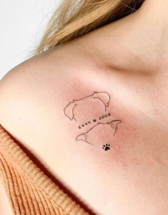 hình xăm chú chó nhỏ dễ thương tattoo hình con chó mini dễ thương