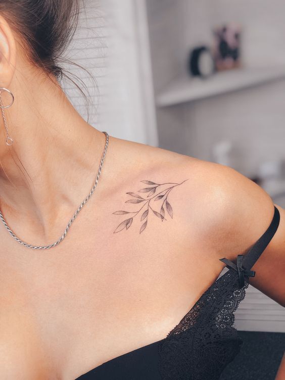 hình xăm lá đơn sắc nhỏ đơn giản cho phụ nữ hình xăm lá mini đơn sắc cho nữ giản dị