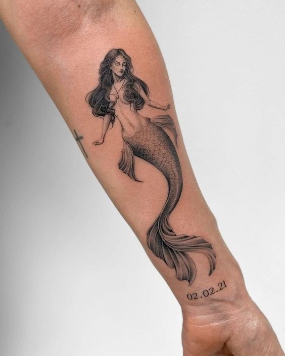 Hình xăm nàng tiên cá nhỏ xinh 99 hình xăm nàng tiên cá mini cực xinh đẹp và dễ thương - Genztattoo