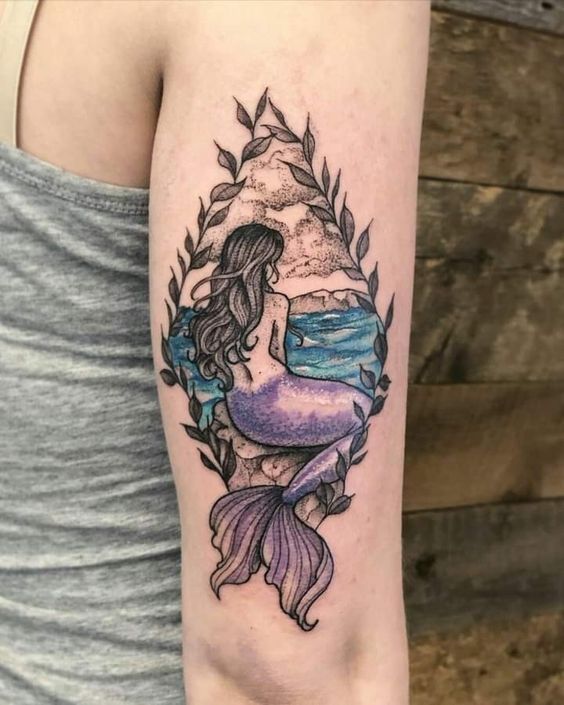 Hình xăm nàng tiên cá nhỏ đáng yêu 99 hình xăm nàng tiên cá mini cực xinh đẹp và dễ thương - Genztattoo