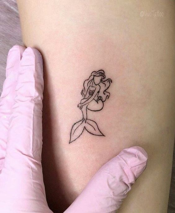Hình xăm nàng tiên cá nhỏ xinh 99 hình xăm nàng tiên cá mini cực xinh đẹp và dễ thương - Genztattoo