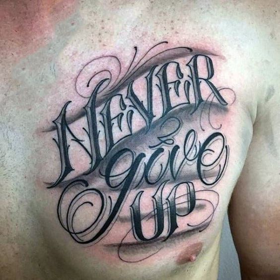 Gợi ý 700+ mẫu hình xăm chữ never give up khích lệ tinh thần - Genztattoo