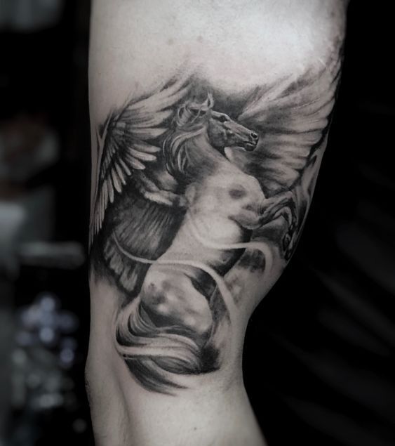 tattoo ngựa có cánh ở bắp tay cực chất