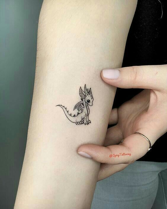  xăm hình rồng hoạt hình cute đen trắng