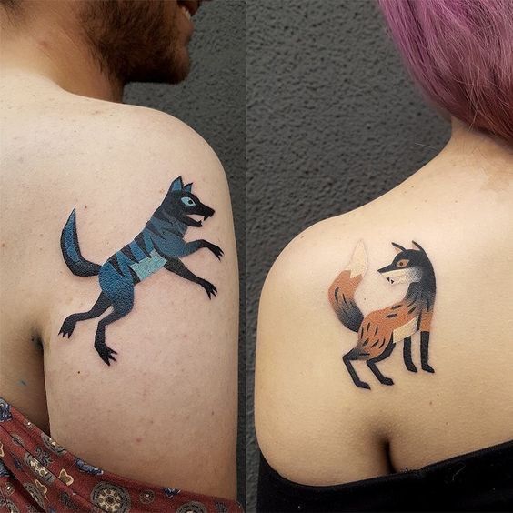 hình xăm vai giá rẻ cho các cặp đôi tattoo cho cặp đôi ở vai giá rẻ