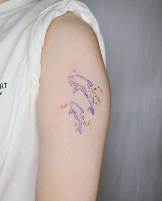 Bộ sưu tập 444+ hình xăm cá heo cute, đáng yêu - Genztattoo