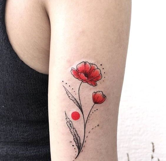 hình xăm hoa anh túc đơn giản hình xăm bông anh túc đơn giản