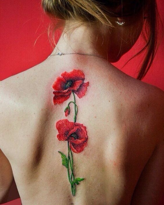 hình xăm hai bông hoa anh túc đẹp hình xăm hai bông anh túc đẹp