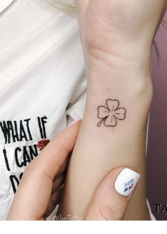 250 hình xăm mini cỏ 3 lá và 4 lá - Genztattoo