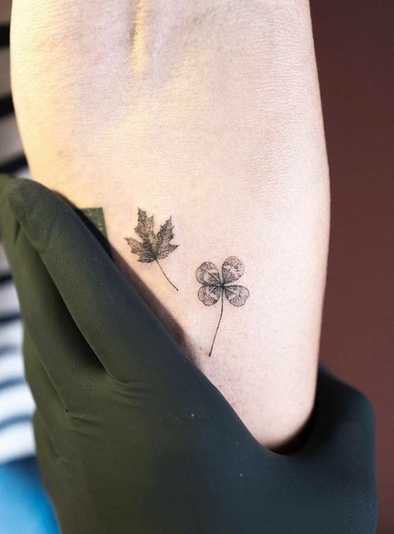 250 hình xăm cỏ 3 lá và 4 lá mini - Genztattoo