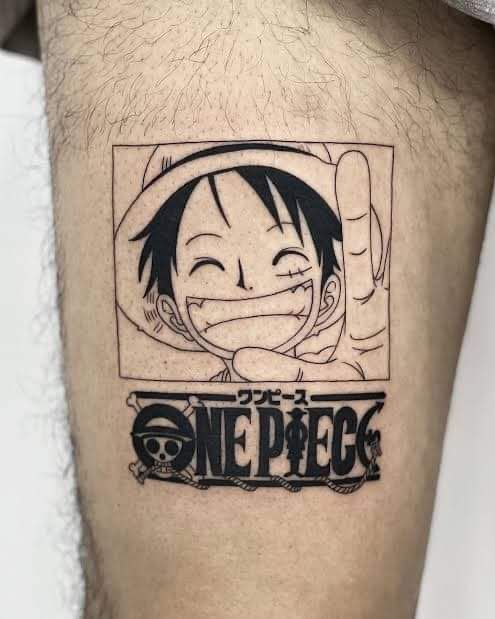 tattoo one piece đơn giản cho khách