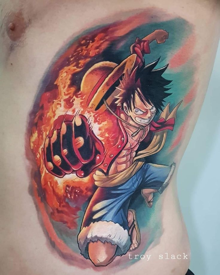 mẫu xăm nhân vật luffy đầy sức lực