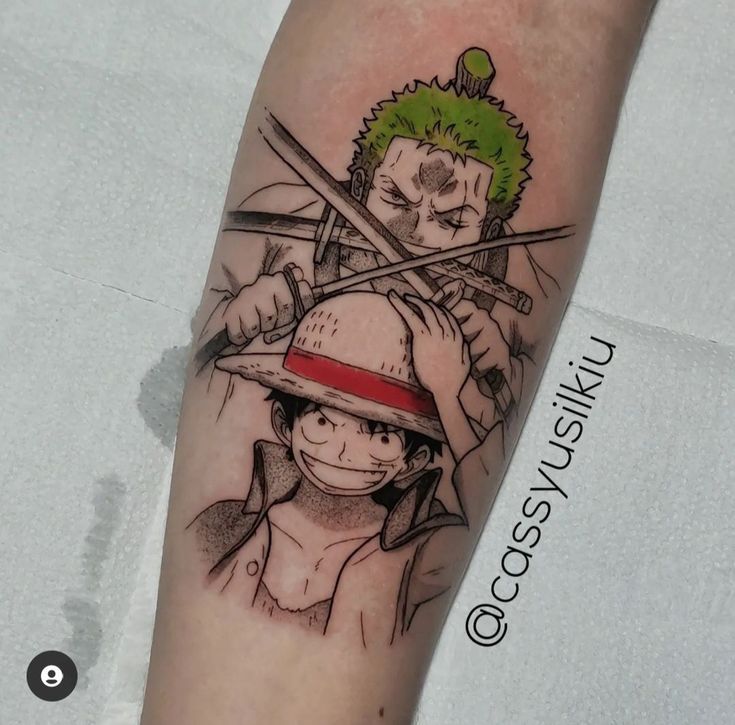 hình xăm luffy và zoro cực xinh