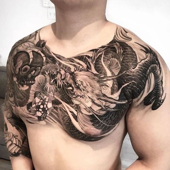 150 mẫu hình xăm rồng ở ngực cực đẹp giúp anh em lên ý tưởng - Genztattoo