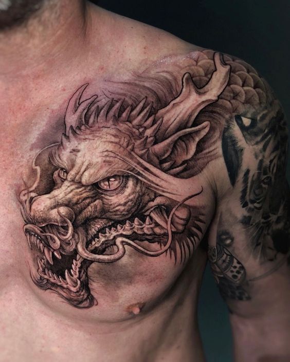 150 mẫu hình xăm rồng ở ngực cực đẹp giúp anh em lên ý tưởng - Genztattoo