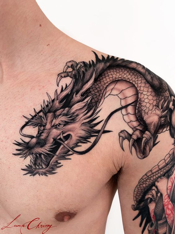 150 mẫu hình xăm rồng ở ngực cực đẹp giúp anh em lên ý tưởng - Genztattoo
