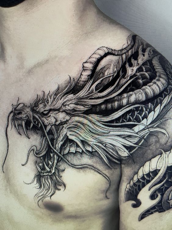 150 mẫu hình xăm rồng ở ngực cực đẹp giúp anh em lên ý tưởng - Genztattoo