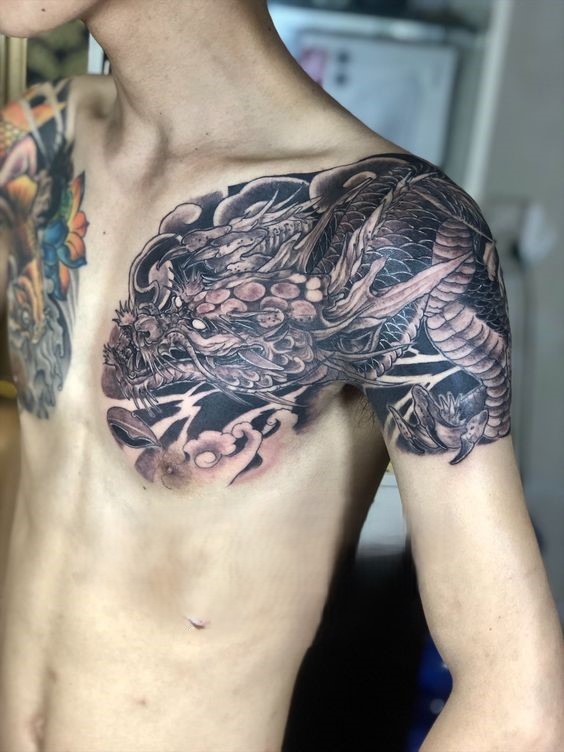 150 mẫu hình xăm rồng ở ngực cực đẹp giúp anh em lên ý tưởng - Genztattoo